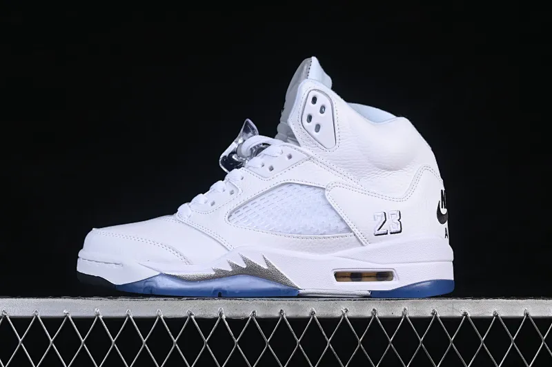All categories Air Jordan Jordan series basketball shoes Air Jordan 5 Air Jordan 5 Retro "White Metallic" AJ5 Joe 5 Silver HQ7978-103